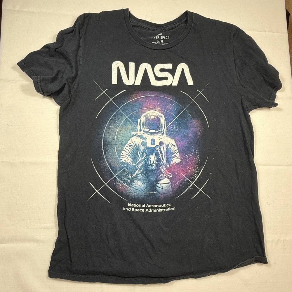 NASA Hyper Space Graphic T Shirt National Aeronautics‎ Large L Cotton